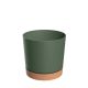 Macetero redondo Tubo PM 24 cm verde pino/madera