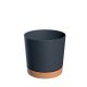 Macetero redondo Tubo PM 30 cm negro/madera