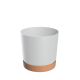 Macetero redondo Tubo PM 30 cm blanco/madera