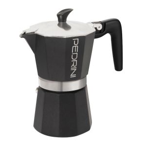 Cafetera Moka de aluminio negra 6 tazas