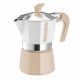Cafetera MyMoka aluminio pulido 3 tazas color beige