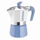 Cafetera MyMoka aluminio pulido 6 tazas color celeste